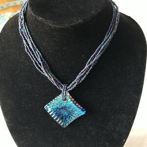 ❤ Blue Acrylic necklace